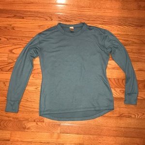 Teal Woven LL Bean Long Sleeve S